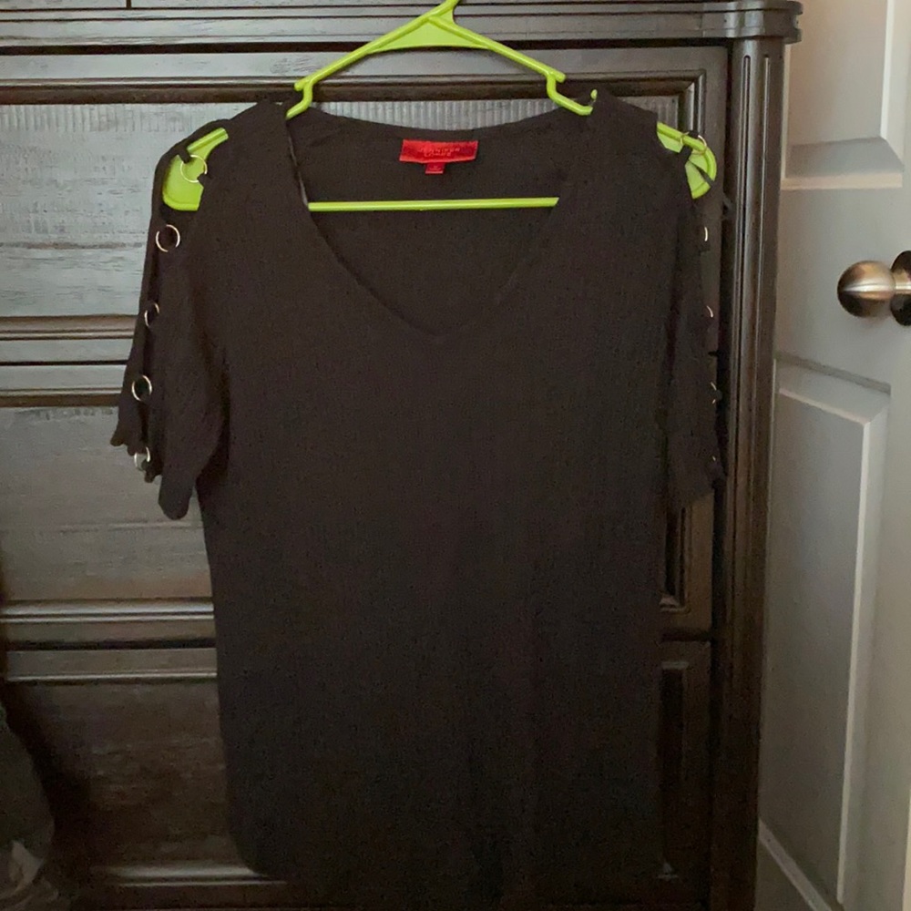 Black Jennifer Lopez Silk Shirt